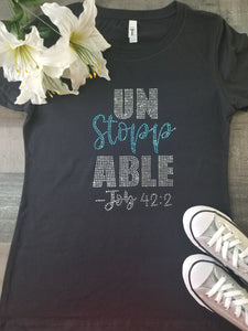 Black Unstoppable Bling Tee