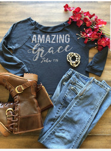 "Amazing Grace" Beautiful Bling Raglan (Winter)