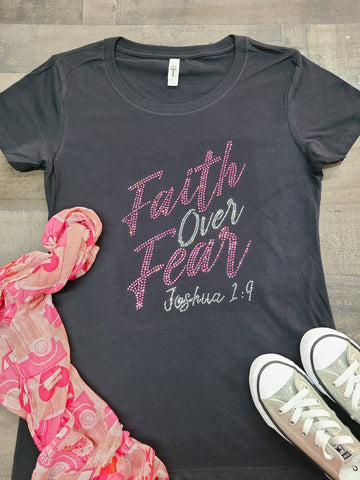 Faith Over Fear Bling Tee