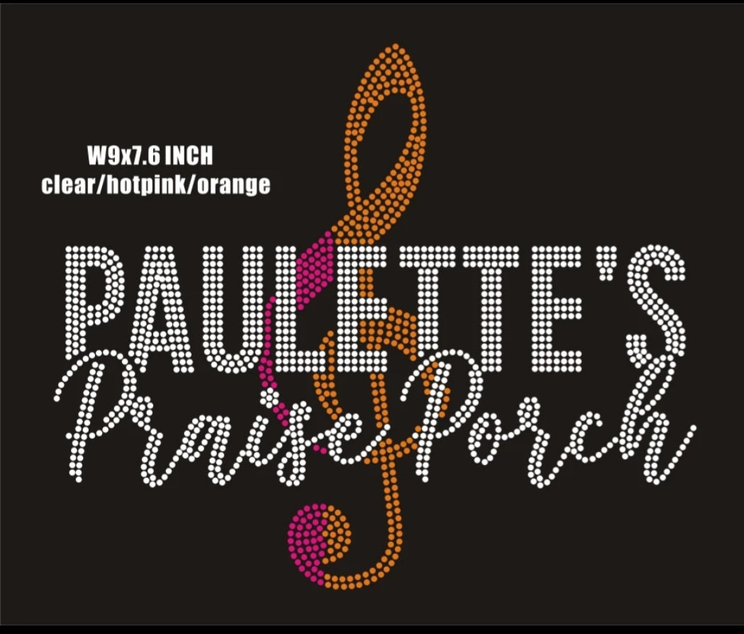Uni•Sex Black Paulette's Praise Porch Bling Tee