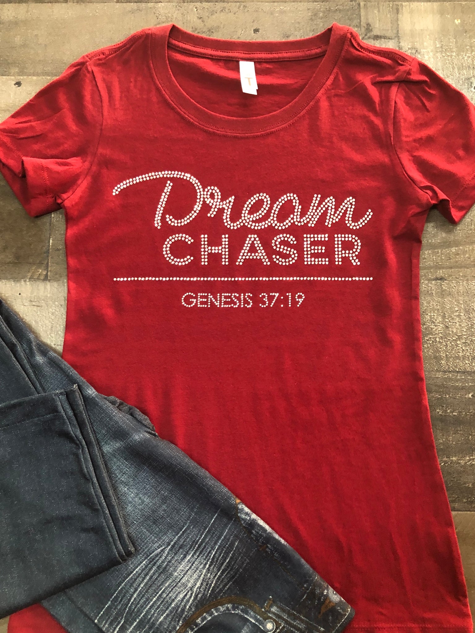 Dream Chaser Bling Tee (Burgundy)