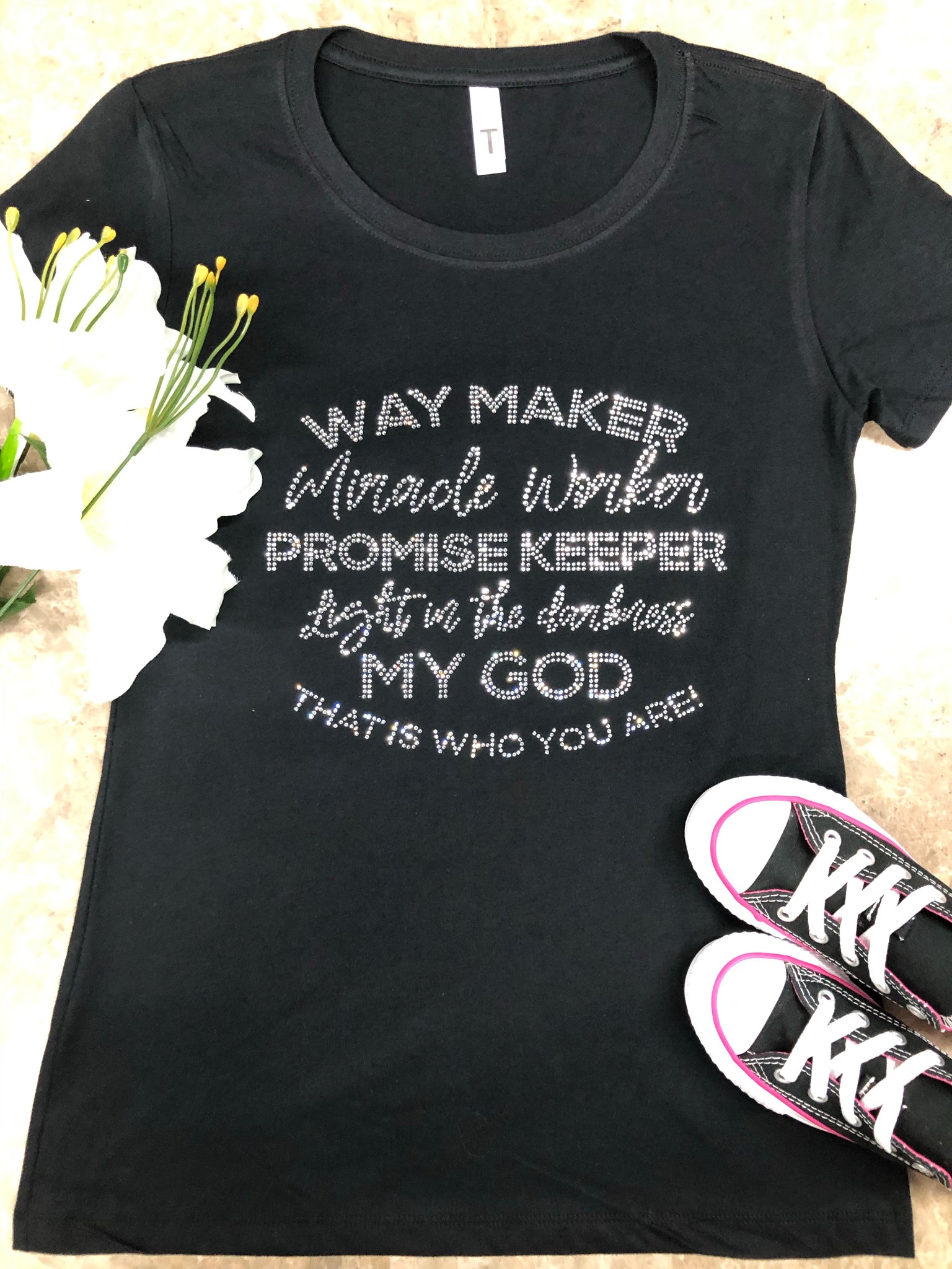 Black WayMaker Bling Tee