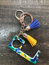 Antimicrobial No Touch Key Chain (Yellow/Blue)