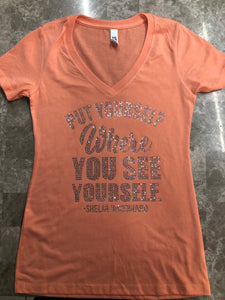 Put Yourself Bling Tee (Light Orange)