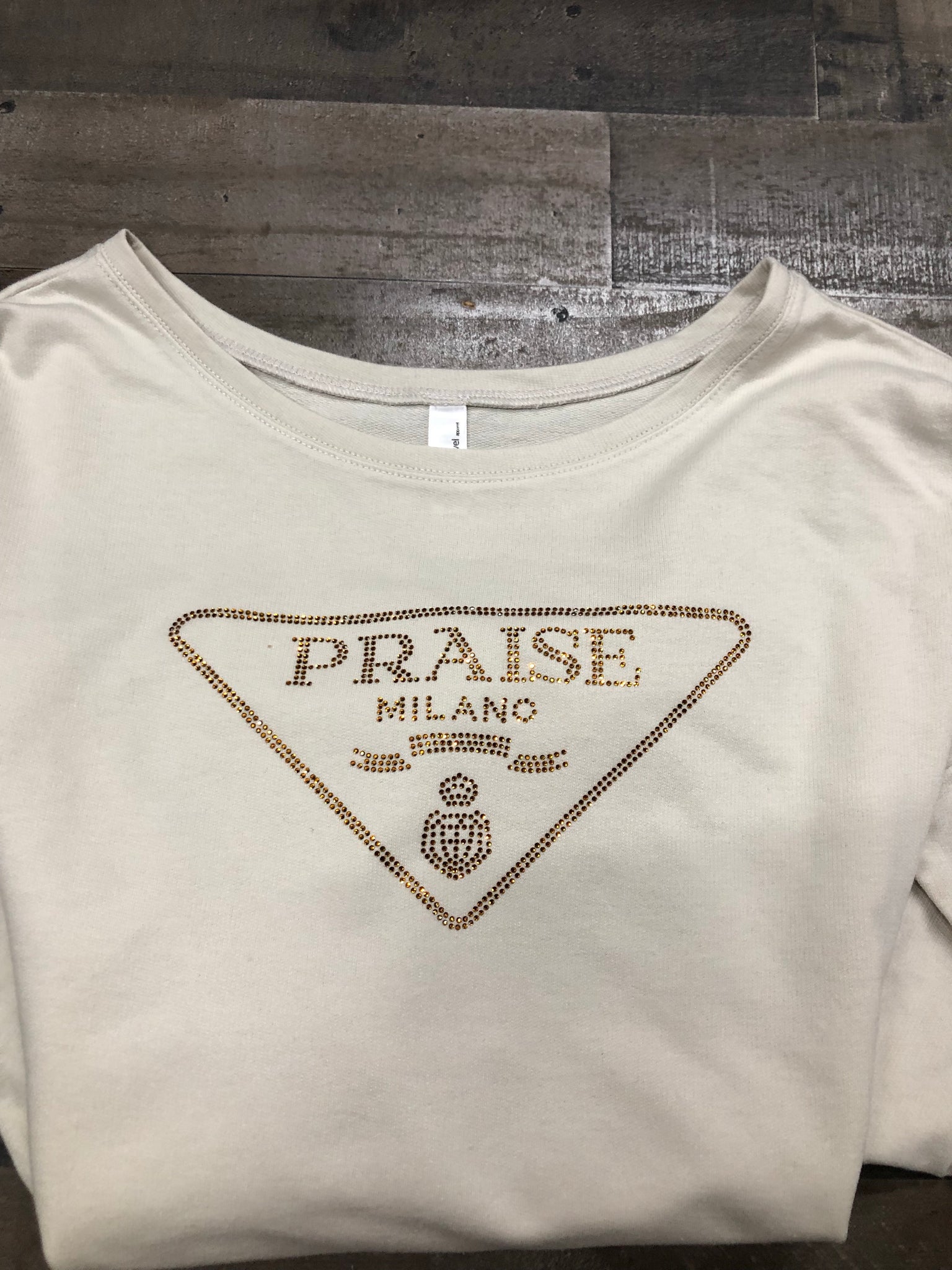 “Praise” Beautiful Cream Bling Raglan (Winter)