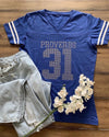 Curvy Proverbs 31 Jersey Bling Tee (Blue)